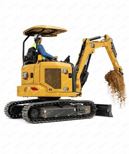 Мини-экскаватор CAT 303CR, общий вид — фото 1 из 8