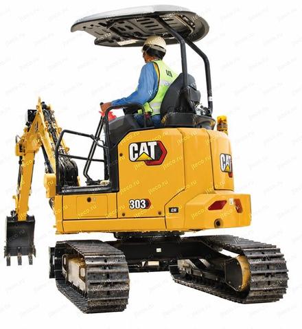 Мини-экскаватор CAT 303CR — вид сзади