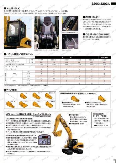 Экскаватор CAT 320 — таблица характеристик, лист 1 из 1 (оригинал)