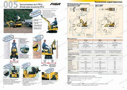 Мини-экскаватор FIGA 008CR — брошюра, стр. 4 из 5 — перевод на русский