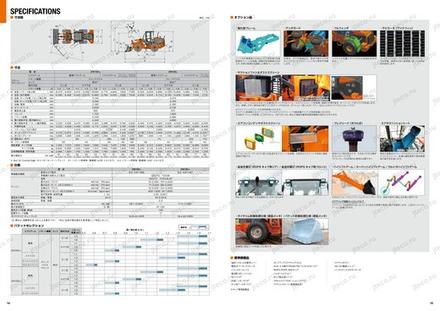 Фронтальный погрузчик HITACHI ZW100 — чертёж : лист брошюры 2 из 4, стр. 8 — оригинал производителя