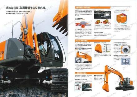 Экскаватор HITACHI ZX225USRK — буклет производителя, лист 7 из 9 (оригинал)