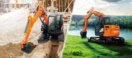 Экскаватор HITACHI ZX75UR-5B — буклет производителя, лист 6 из 6 (оригинал)