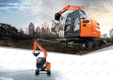Экскаватор HITACHI ZX75US-5B — буклет производителя, лист 1 из 7 (оригинал)