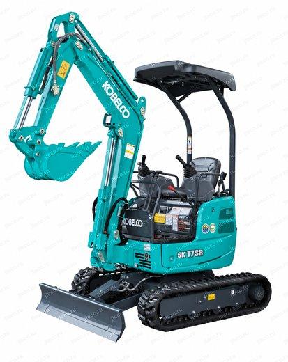 Мини-экскаватор KOBELCO SK17SR — вид спереди Мини-экскаватор KOBELCO SK17SR — вид спереди