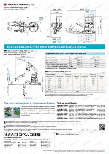 Мини-экскаватор KOBELCO SK30UR-6A — брошюра, стр. 12 из 12: чертёж и размеры — перевод на русский Мини-экскаватор KOBELCO SK30UR-6A — брошюра, стр. 12 из 12: чертёж и размеры — перевод на русский