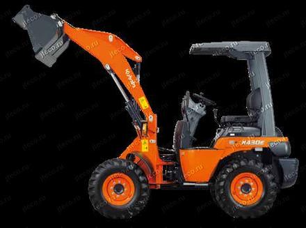 Фронтальный погрузчик KUBOTA R430E — вид сбоку