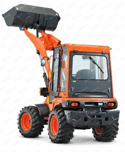 Фронтальный погрузчик KUBOTA R430E — вид сзади