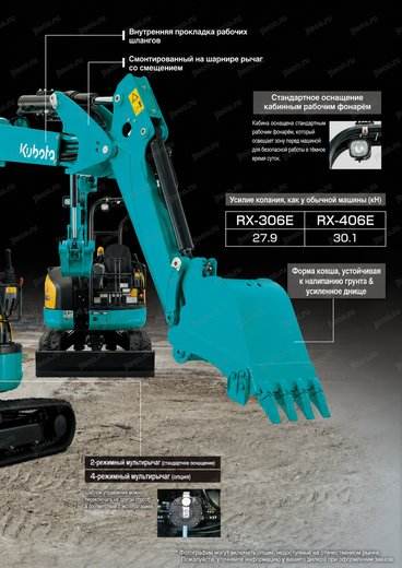 Мини-экскаватор KUBOTA RX-406E — брошюра, стр. 7 из 12 — перевод на русский Мини-экскаватор KUBOTA RX-406E — брошюра, стр. 7 из 12 — перевод на русский