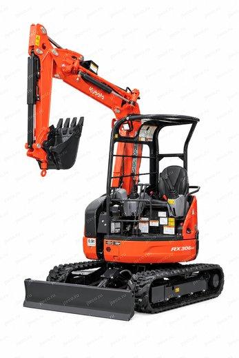 Мини-экскаватор KUBOTA RX306S2 — вид спереди, фото 4
