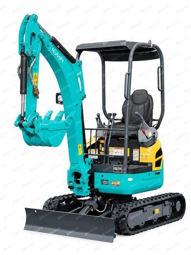 Мини-экскаватор KUBOTA U-17-3A, вид спереди — фото 3 из 9
