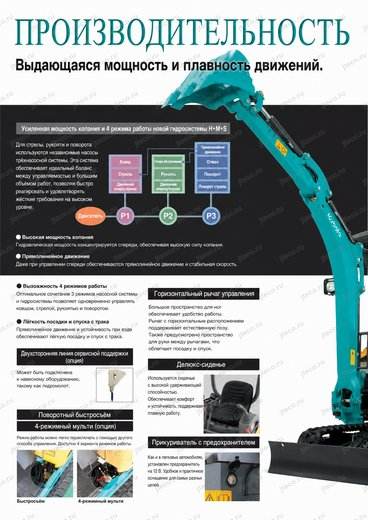 Мини-экскаватор KUBOTA U-17 — брошюра, стр. 6 из 8 — перевод на русский