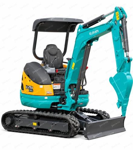 Мини-экскаватор KUBOTA U-25-3S — вид спереди, фото 2