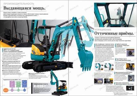 Мини-экскаватор KUBOTA U-30-5 — брошюра, стр. 5 из 7 — перевод на русский