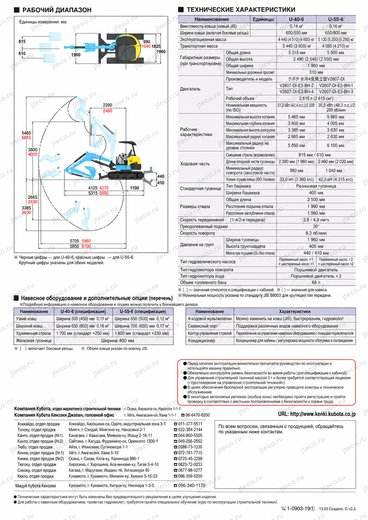 Мини-экскаватор KUBOTA U-40-6 — брошюра, стр. 7 из 7 — перевод на русский Мини-экскаватор KUBOTA U-40-6 — брошюра, стр. 7 из 7 — перевод на русский