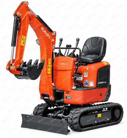 Мини-экскаватор KUBOTA U008-5S2 — вид спереди, фото 4