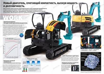 Мини-экскаватор KUBOTA U55-6 — брошюра, стр. 5 из 7 — перевод на русский Мини-экскаватор KUBOTA U55-6 — брошюра, стр. 5 из 7 — перевод на русский
