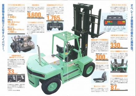 Вилочный погрузчик MITSUBISHI FD100N — буклет производителя, лист 2 из 2 (оригинал)