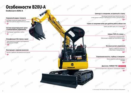 Мини-экскаватор YANMAR B20U-A — брошюра, стр. 3 из 8 — перевод на русский Мини-экскаватор YANMAR B20U-A — брошюра, стр. 3 из 8 — перевод на русский