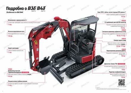 Мини-экскаватор YANMAR B3-7 — брошюра, стр. 3 из 10 — перевод на русский