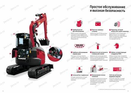 Мини-экскаватор YANMAR B60U-A — брошюра, стр. 7 из 8 — перевод на русский