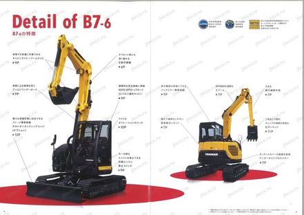 Экскаватор Yanmar B7-5A — буклет производителя, лист 4 из 5 (оригинал)