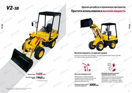 Фронтальный погрузчик YANMAR V2-3B — брошюра, стр. 7 из 10 — перевод на русский