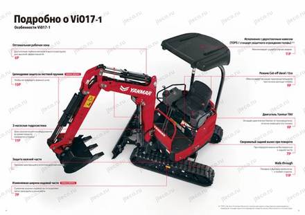 Мини-экскаватор YANMAR VIO17-1 — брошюра, стр. 3 из 8 — перевод на русский