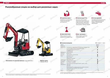 Мини-экскаватор YANMAR VIO17-1 — брошюра, стр. 8 из 8 — перевод на русский