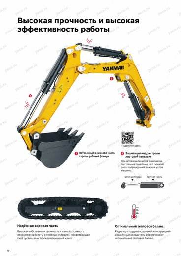 Мини-экскаватор YANMAR VIO25-6 — брошюра, стр. 10 из 16 — перевод на русский