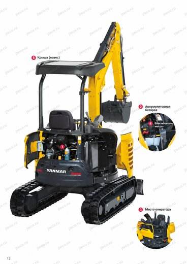 Мини-экскаватор YANMAR VIO25-6 — брошюра, стр. 12 из 16 — перевод на русский