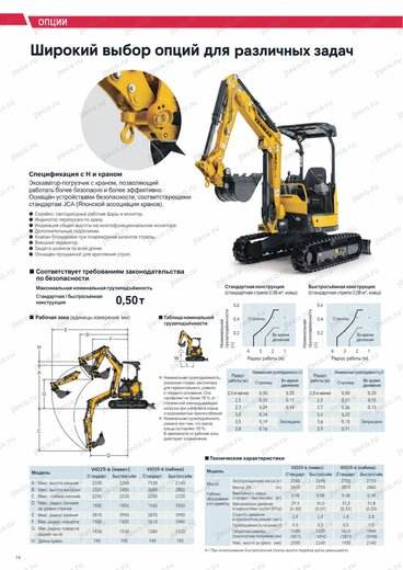 Мини-экскаватор YANMAR VIO25-6 — брошюра, стр. 14 из 16 — перевод на русский