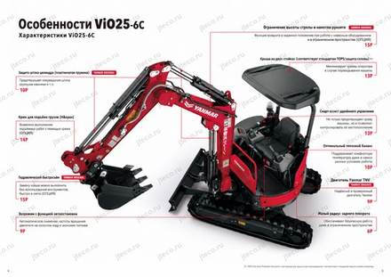 Мини-экскаватор YANMAR VIO25-6C — брошюра, стр. 3 из 8 — перевод на русский