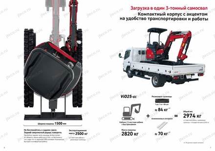 Мини-экскаватор YANMAR VIO25-6C — брошюра, стр. 4 из 8 — перевод на русский