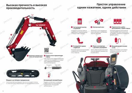 Мини-экскаватор YANMAR VIO25-6C — брошюра, стр. 6 из 8 — перевод на русский