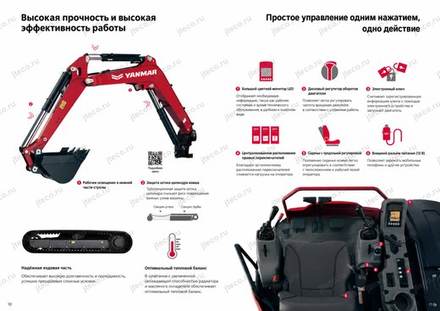 Мини-экскаватор YANMAR VIO45-6C — брошюра, стр. 6 из 8 — перевод на русский